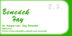 benedek hay business card